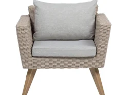 Online Beliani Set da giardino con tavolo 5 posti VITTORIA Rattan sintetico (PE) Grigio Beige Naturale Marrone Grigio