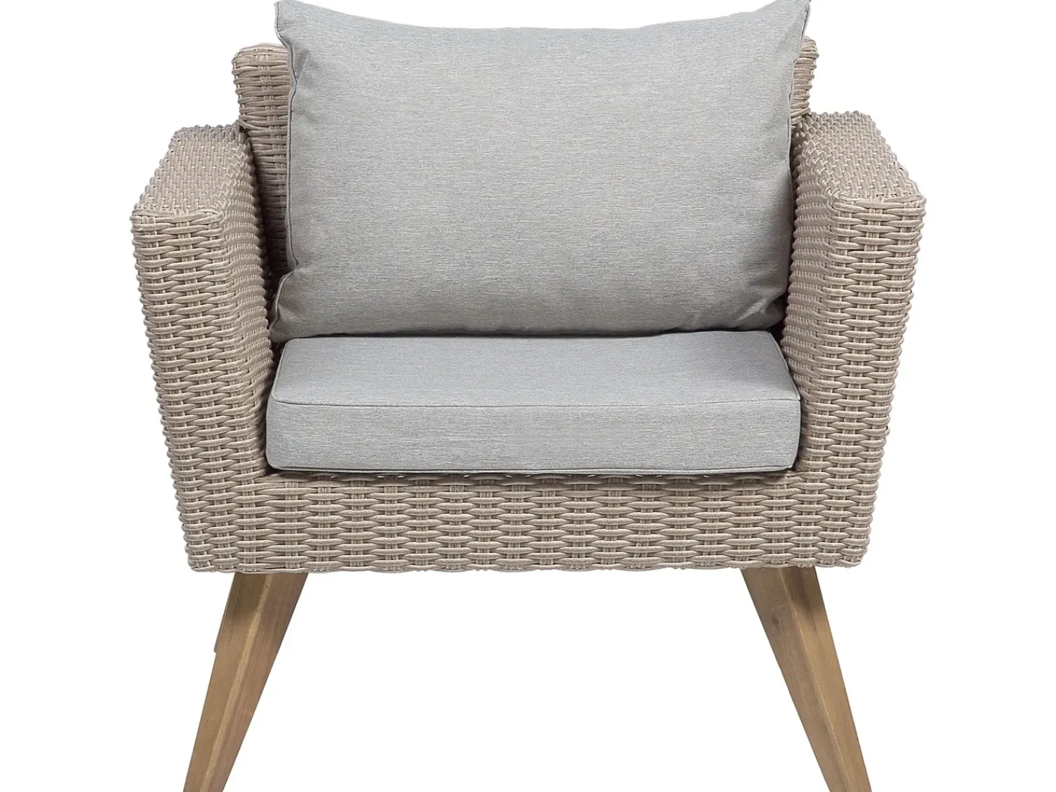 Online Beliani Set da giardino con tavolo 5 posti VITTORIA Rattan sintetico (PE) Grigio Beige Naturale Marrone Grigio