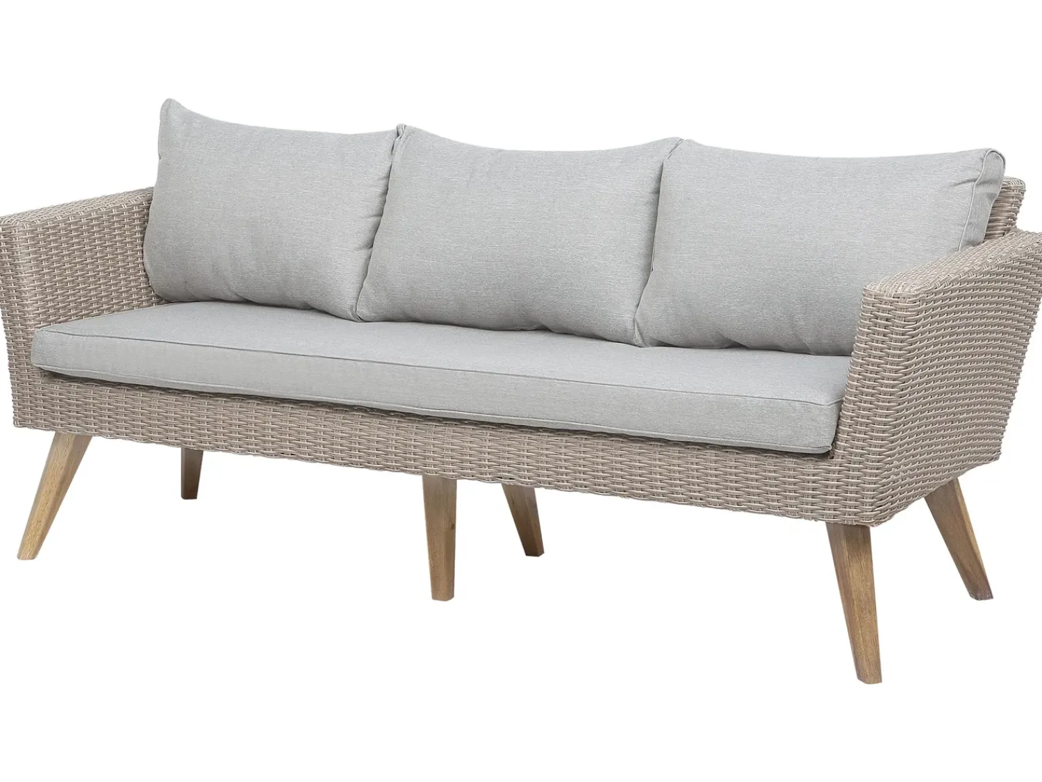 Online Beliani Set da giardino con tavolo 5 posti VITTORIA Rattan sintetico (PE) Grigio Beige Naturale Marrone Grigio