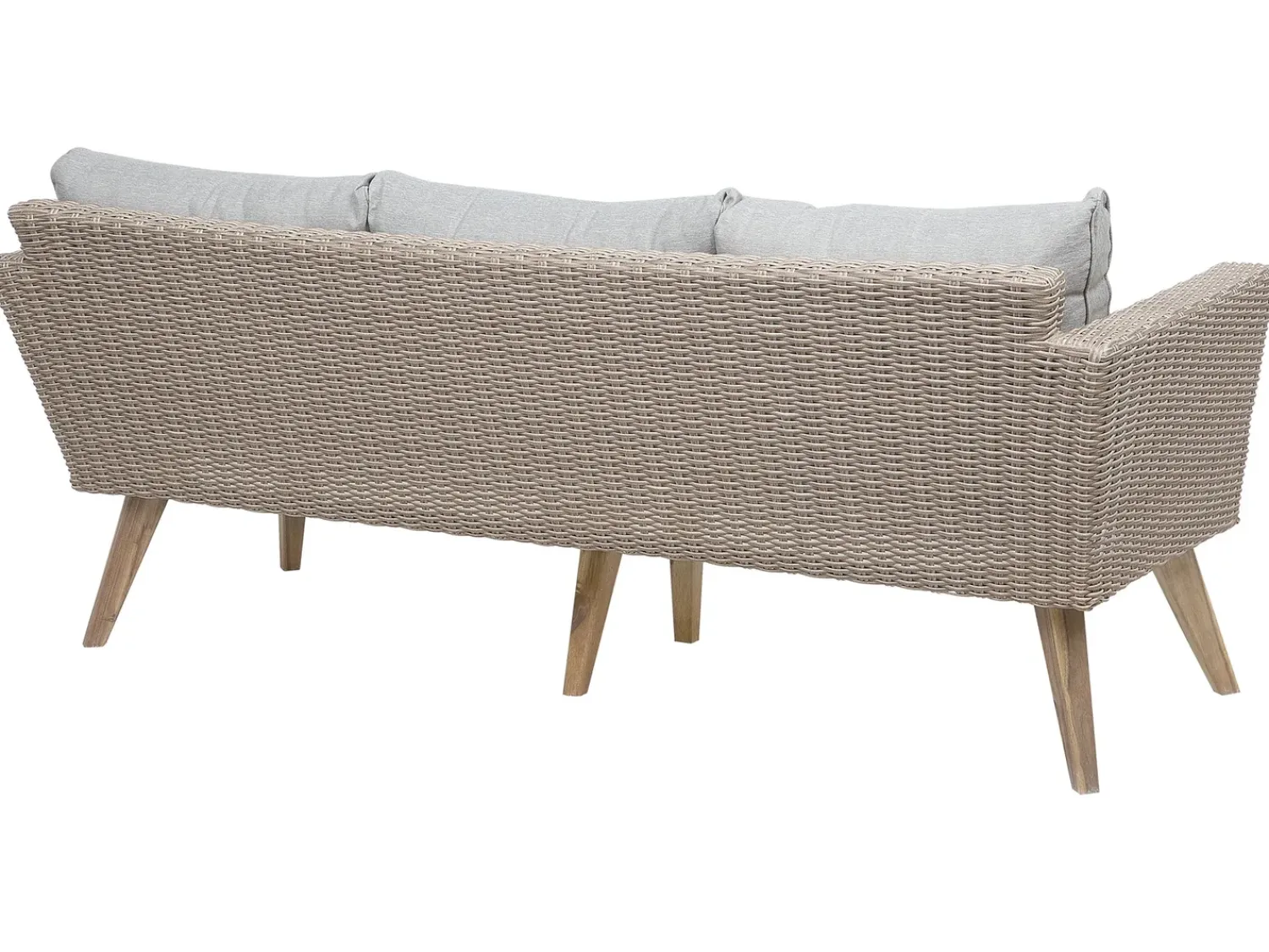 Online Beliani Set da giardino con tavolo 5 posti VITTORIA Rattan sintetico (PE) Grigio Beige Naturale Marrone Grigio