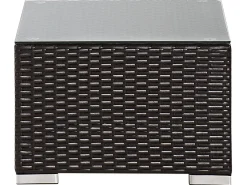Clearance Beliani Set da giardino con tavolo 8 posti XXL Lato destro Modulare Rattan sintetico (PE) Marrone scuro Bianco Marrone