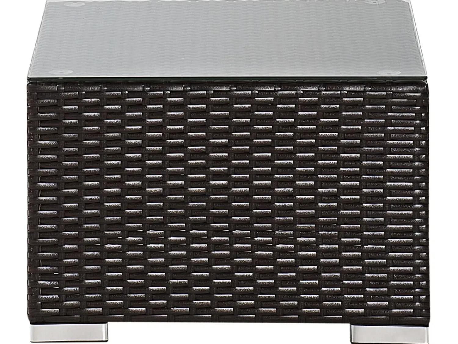 Clearance Beliani Set da giardino con tavolo 8 posti XXL Lato destro Modulare Rattan sintetico (PE) Marrone scuro Bianco Marrone