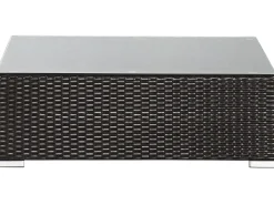 Clearance Beliani Set da giardino con tavolo 8 posti XXL Lato destro Modulare Rattan sintetico (PE) Marrone scuro Bianco Marrone