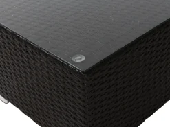 Clearance Beliani Set da giardino con tavolo 8 posti XXL Lato destro Modulare Rattan sintetico (PE) Marrone scuro Bianco Marrone