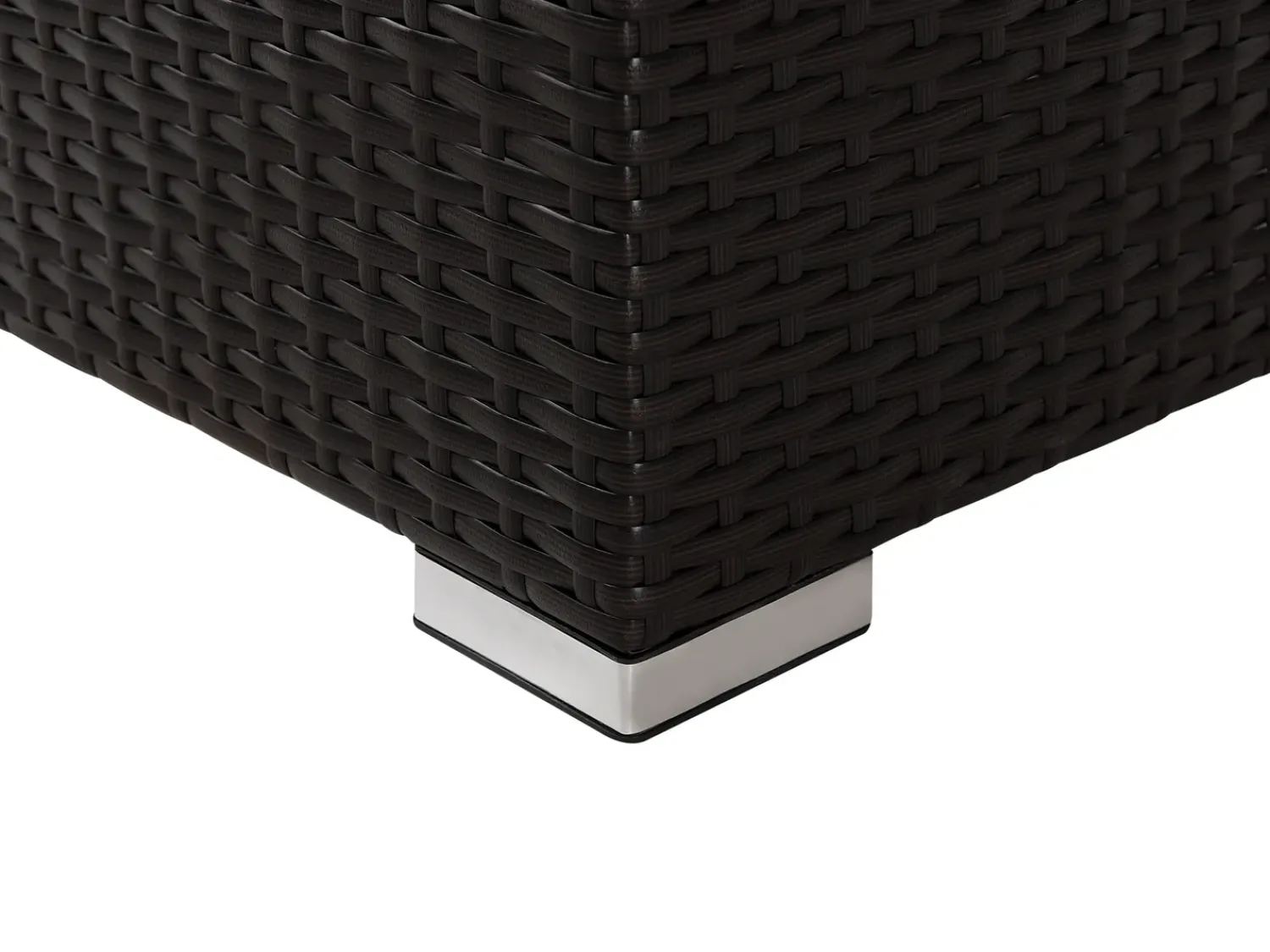 Clearance Beliani Set da giardino con tavolo 8 posti XXL Lato destro Modulare Rattan sintetico (PE) Marrone scuro Bianco Marrone