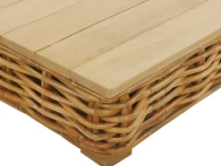 Sale Beliani Set da giardino con tavolo 4 posti VARALLO Modulare Rattan Naturale Bianco Marrone