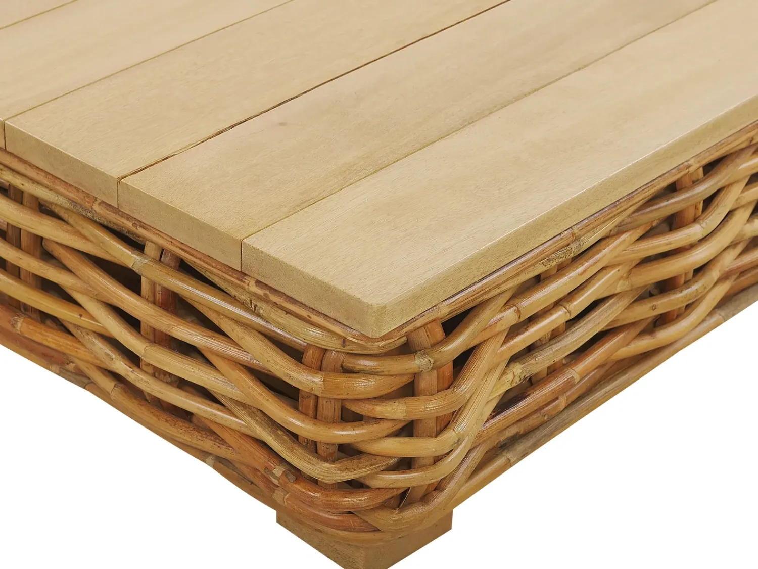Sale Beliani Set da giardino con tavolo 4 posti VARALLO Modulare Rattan Naturale Bianco Marrone