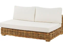 Sale Beliani Set da giardino con tavolo 4 posti VARALLO Modulare Rattan Naturale Bianco Marrone