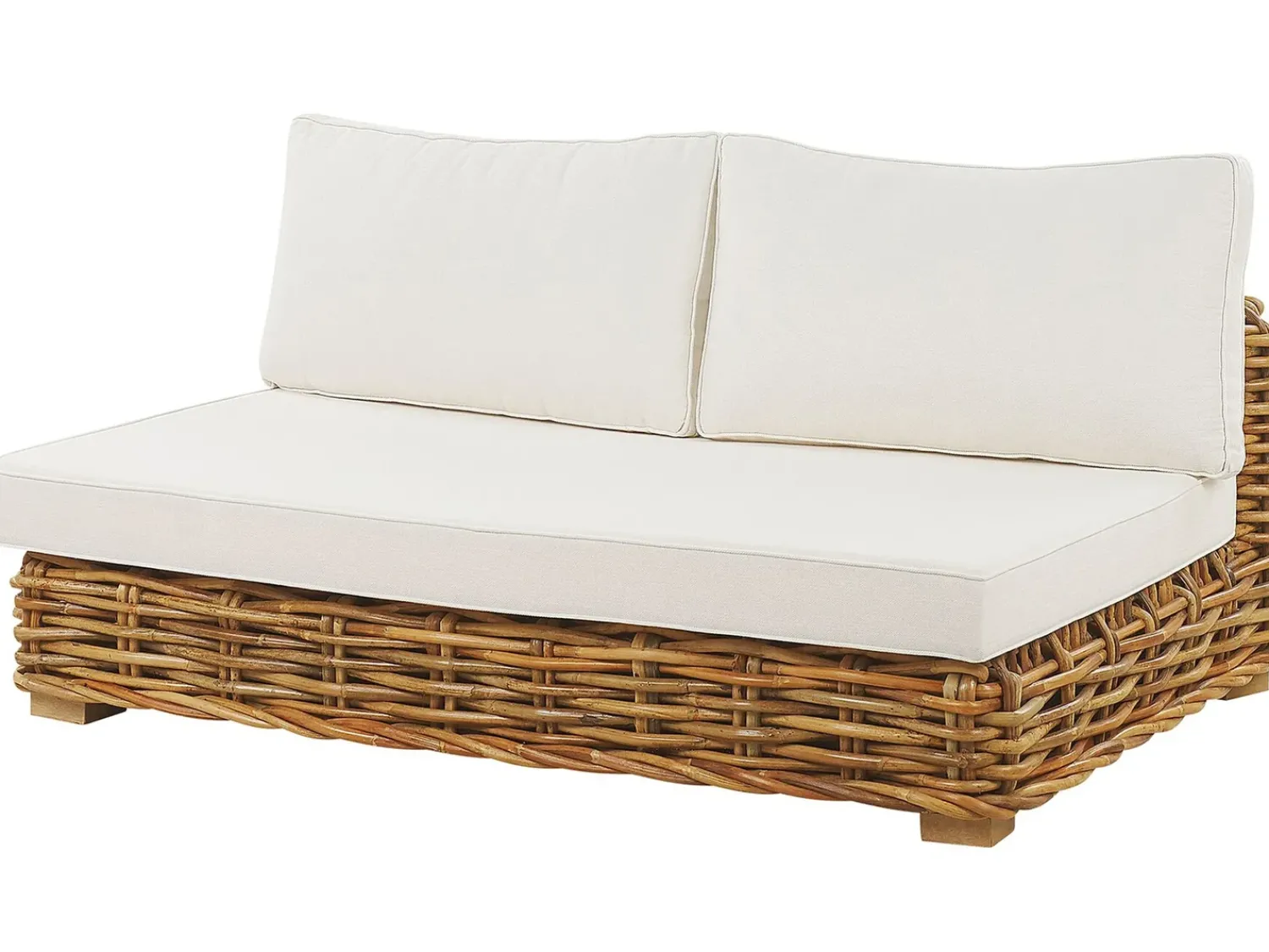 Sale Beliani Set da giardino con tavolo 4 posti VARALLO Modulare Rattan Naturale Bianco Marrone
