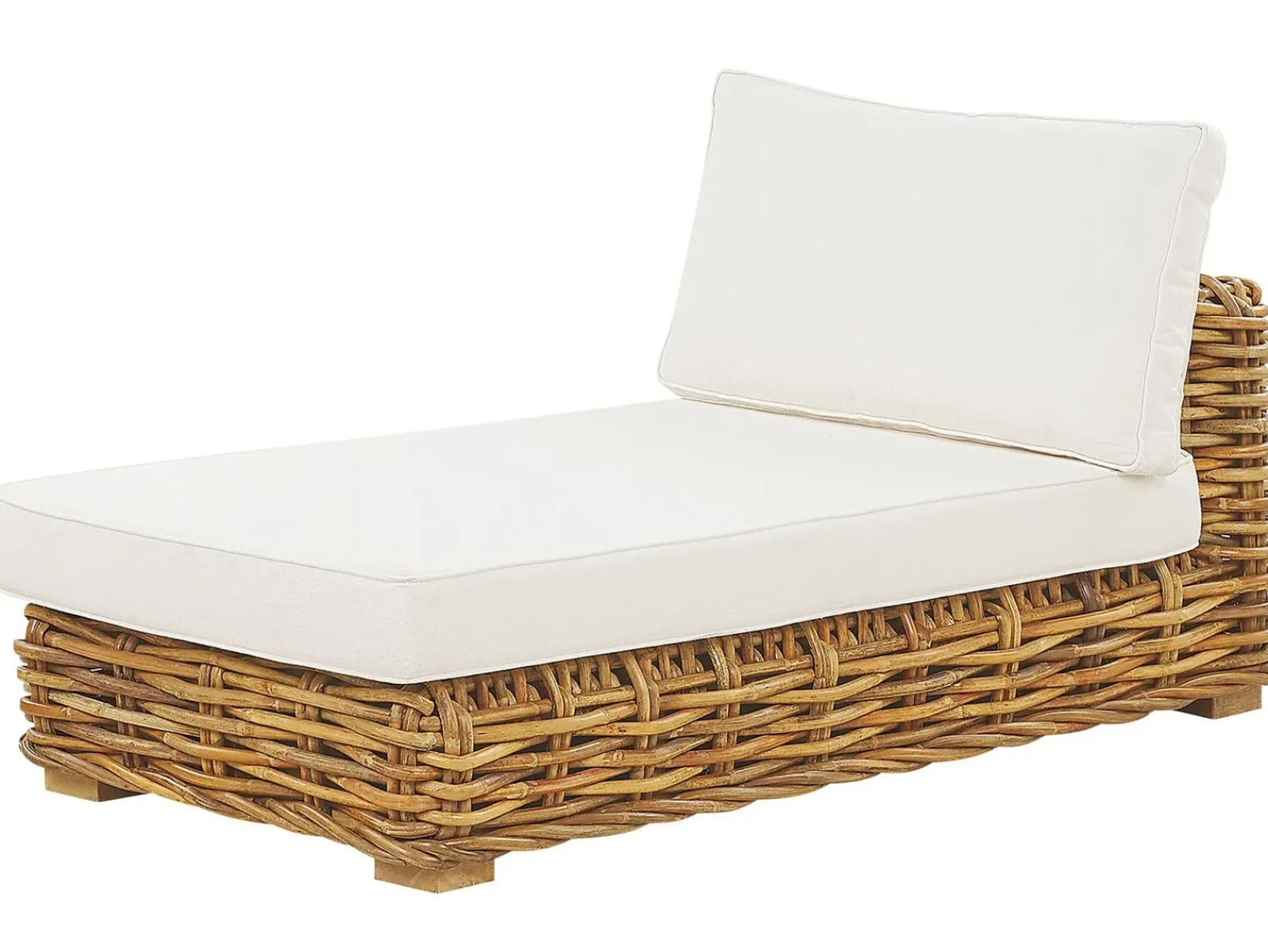 Sale Beliani Set da giardino con tavolo 4 posti VARALLO Modulare Rattan Naturale Bianco Marrone