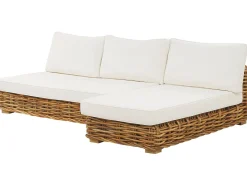 Sale Beliani Set da giardino con tavolo 4 posti VARALLO Modulare Rattan Naturale Bianco Marrone
