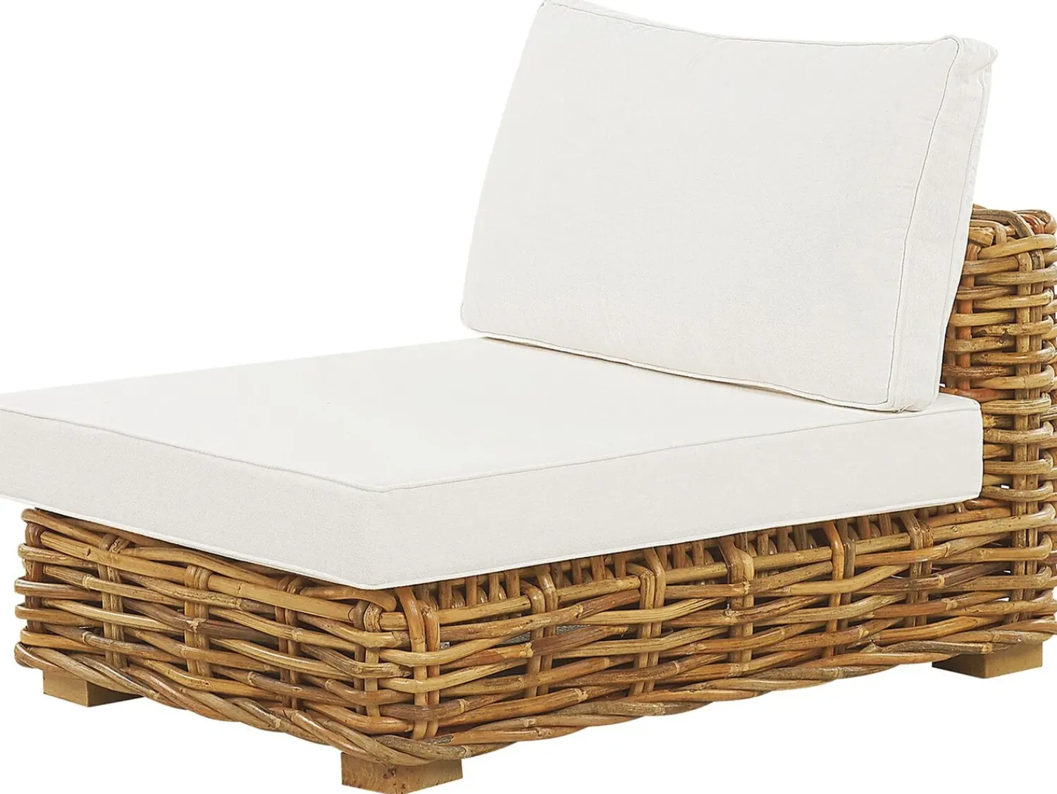 Sale Beliani Set da giardino con tavolo 4 posti VARALLO Modulare Rattan Naturale Bianco Marrone