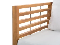 Outlet Beliani Set da giardino con tavolo 4 posti BERMUDA Legno d'acacia Marrone Marrone Argento Bianco