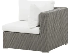 Beliani Set da giardino con tavolo 8 posti MAESTRO Modulare Rattan sintetico (PE) Tortora Bianco Grigio