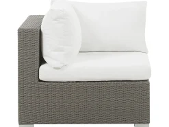 Beliani Set da giardino con tavolo 8 posti MAESTRO Modulare Rattan sintetico (PE) Tortora Bianco Grigio