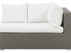 Beliani Set da giardino con tavolo 8 posti MAESTRO Modulare Rattan sintetico (PE) Tortora Bianco Grigio