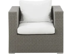 Beliani Set da giardino con tavolo 8 posti MAESTRO Modulare Rattan sintetico (PE) Tortora Bianco Grigio