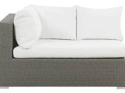 Beliani Set da giardino con tavolo 8 posti MAESTRO Modulare Rattan sintetico (PE) Tortora Bianco Grigio