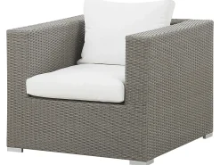 Beliani Set da giardino con tavolo 8 posti MAESTRO Modulare Rattan sintetico (PE) Tortora Bianco Grigio