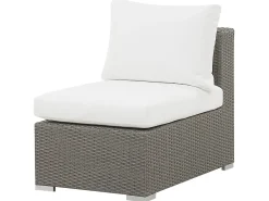 Beliani Set da giardino con tavolo 8 posti MAESTRO Modulare Rattan sintetico (PE) Tortora Bianco Grigio