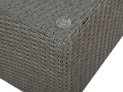 Beliani Set da giardino con tavolo 8 posti MAESTRO Modulare Rattan sintetico (PE) Tortora Bianco Grigio