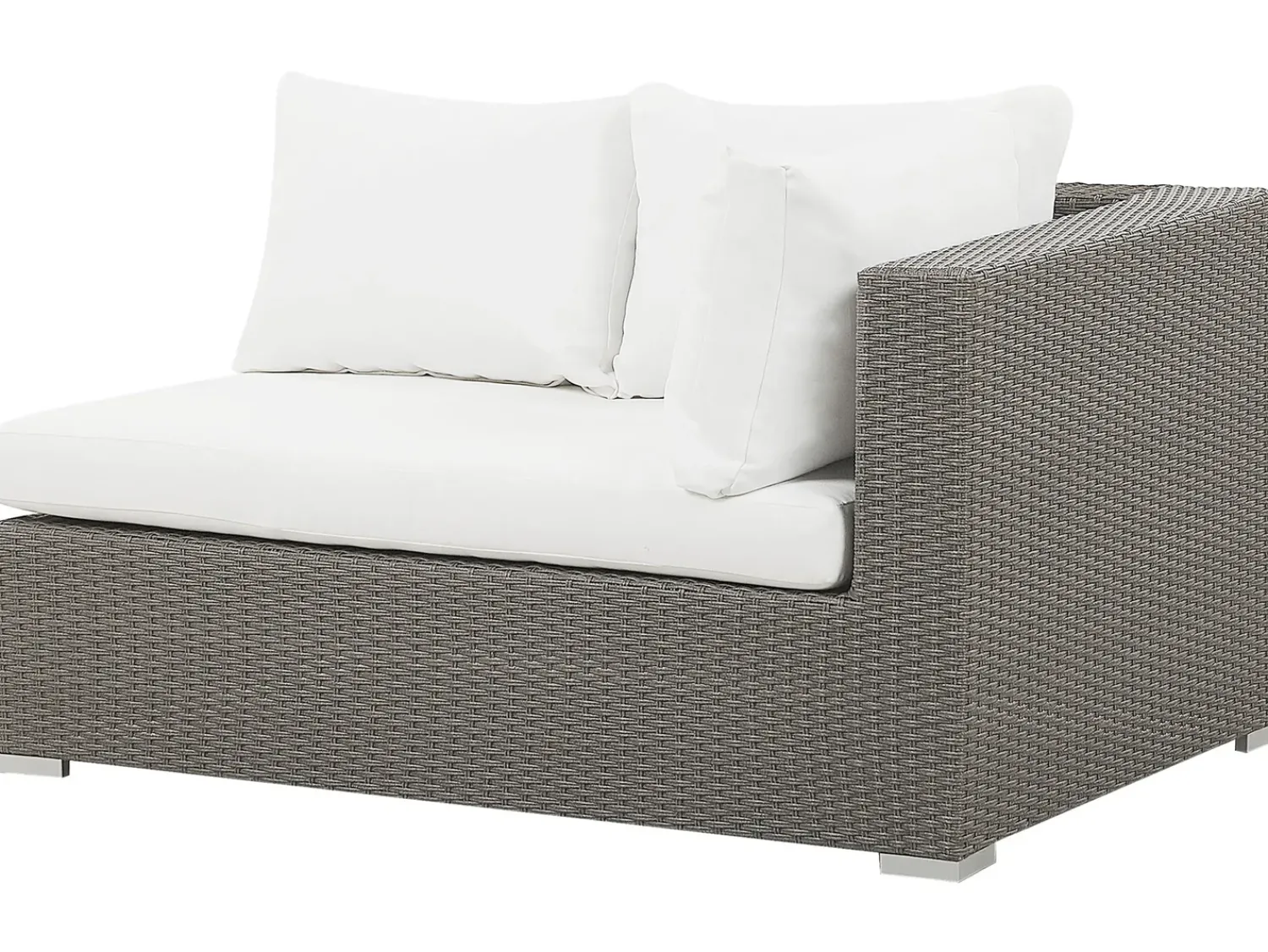Beliani Set da giardino con tavolo 8 posti MAESTRO Modulare Rattan sintetico (PE) Tortora Bianco Grigio