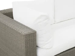 Beliani Set da giardino con tavolo 8 posti MAESTRO Modulare Rattan sintetico (PE) Tortora Bianco Grigio