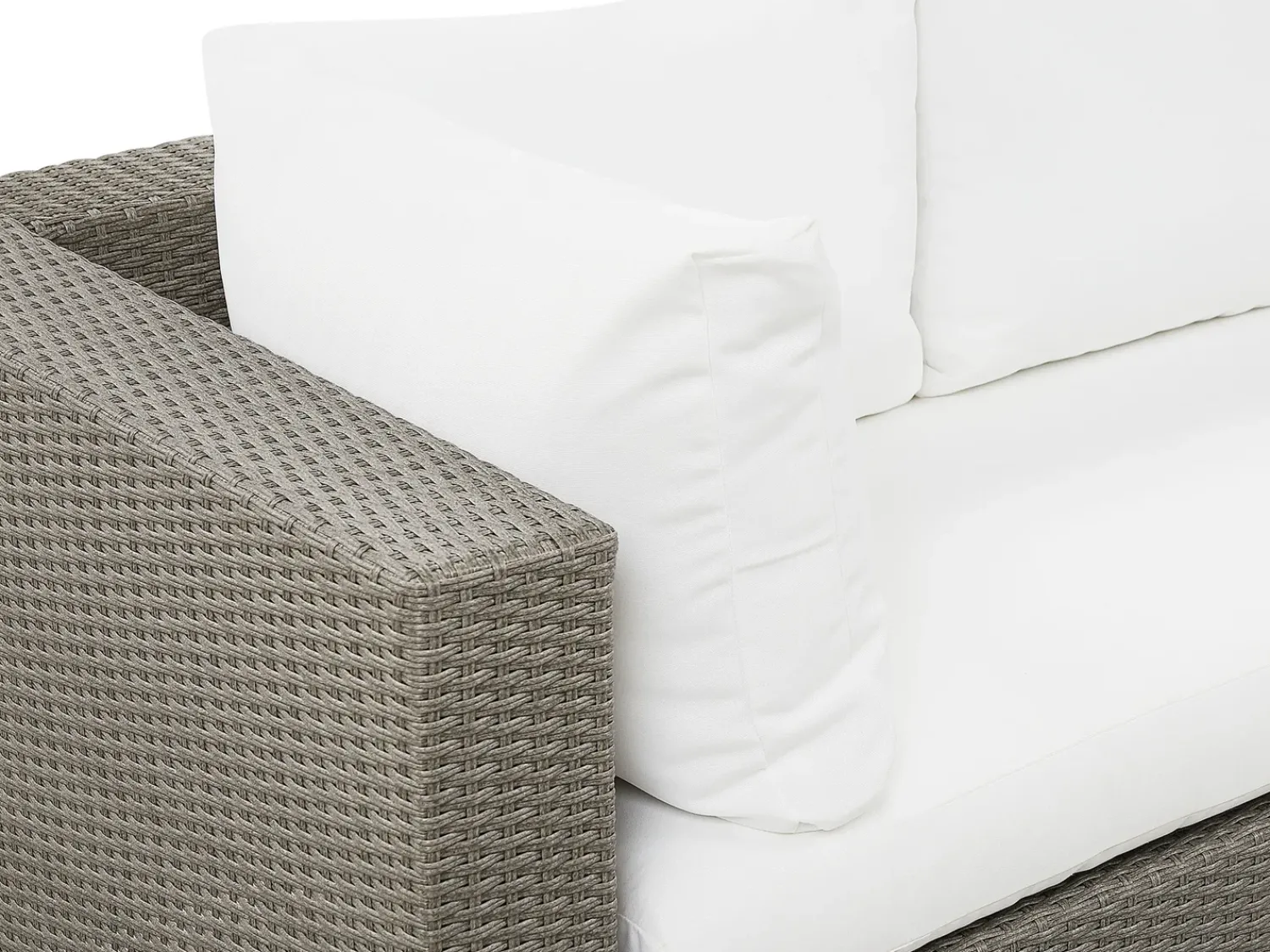 Beliani Set da giardino con tavolo 8 posti MAESTRO Modulare Rattan sintetico (PE) Tortora Bianco Grigio