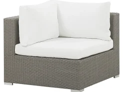 Beliani Set da giardino con tavolo 8 posti MAESTRO Modulare Rattan sintetico (PE) Tortora Bianco Grigio