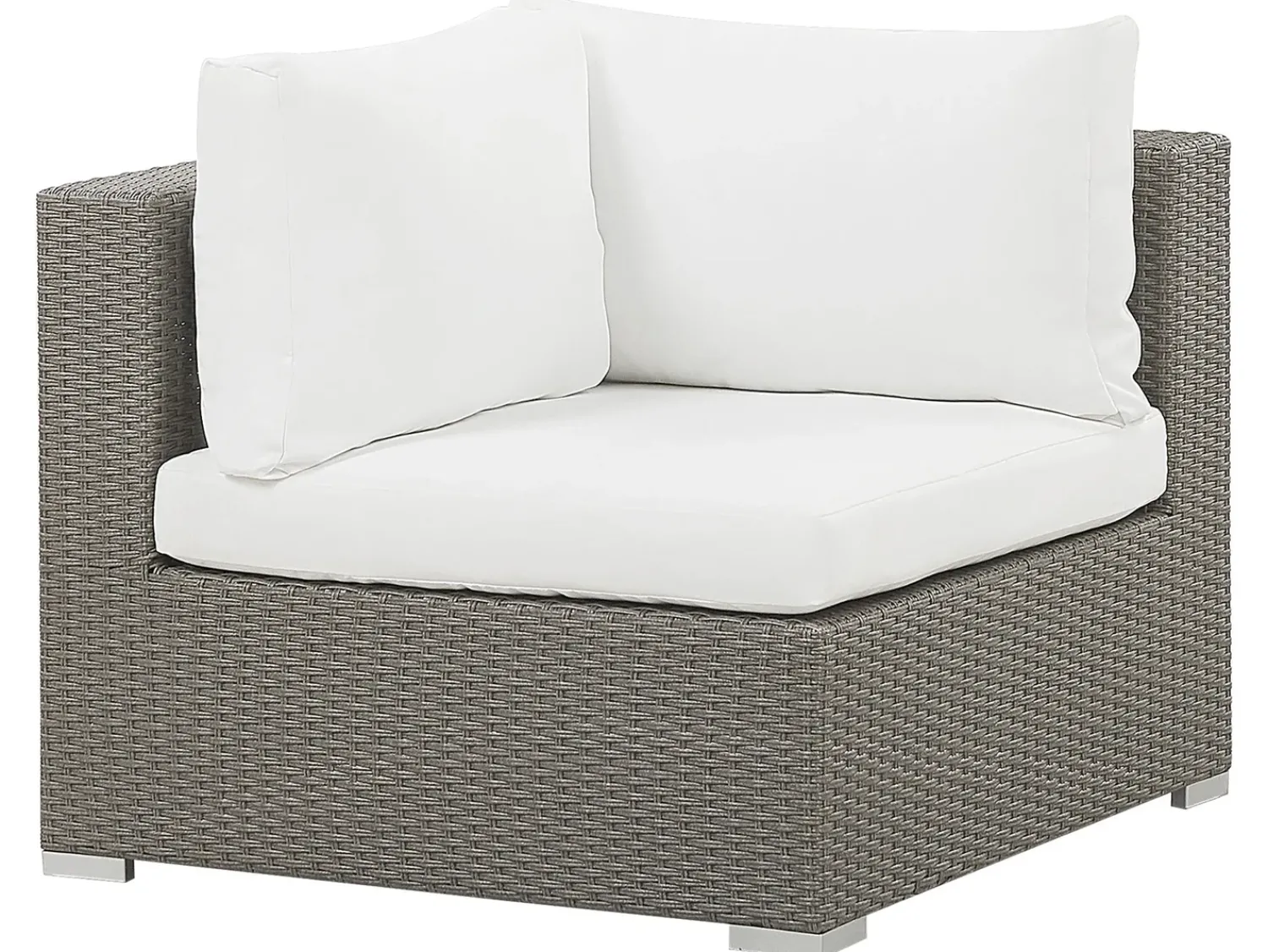 Beliani Set da giardino con tavolo 8 posti MAESTRO Modulare Rattan sintetico (PE) Tortora Bianco Grigio
