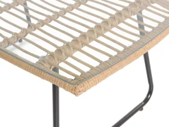 Outlet Beliani Set da giardino con tavolo 4 posti MINORI Rattan sintetico (PE) Beige Beige Naturale Nero