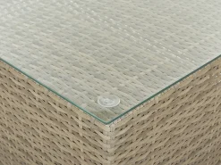 Hot Beliani Set da giardino con tavolo 8 posti MAESTRO Modulare Rattan sintetico (PE) Marrone chiaro Bianco Marrone