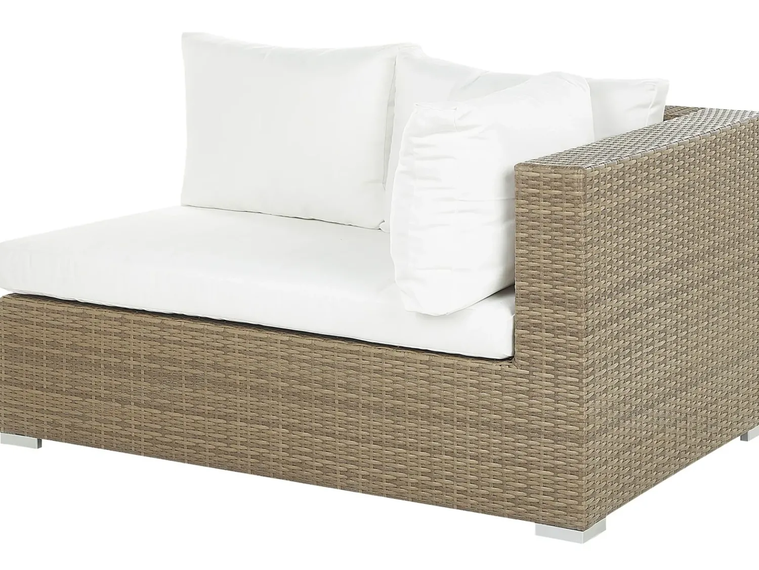 Hot Beliani Set da giardino con tavolo 8 posti MAESTRO Modulare Rattan sintetico (PE) Marrone chiaro Bianco Marrone