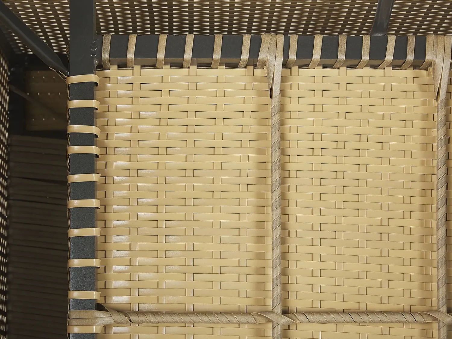 Hot Beliani Set da giardino con tavolo 8 posti MAESTRO Modulare Rattan sintetico (PE) Marrone chiaro Bianco Marrone
