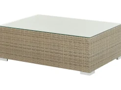 Hot Beliani Set da giardino con tavolo 8 posti MAESTRO Modulare Rattan sintetico (PE) Marrone chiaro Bianco Marrone