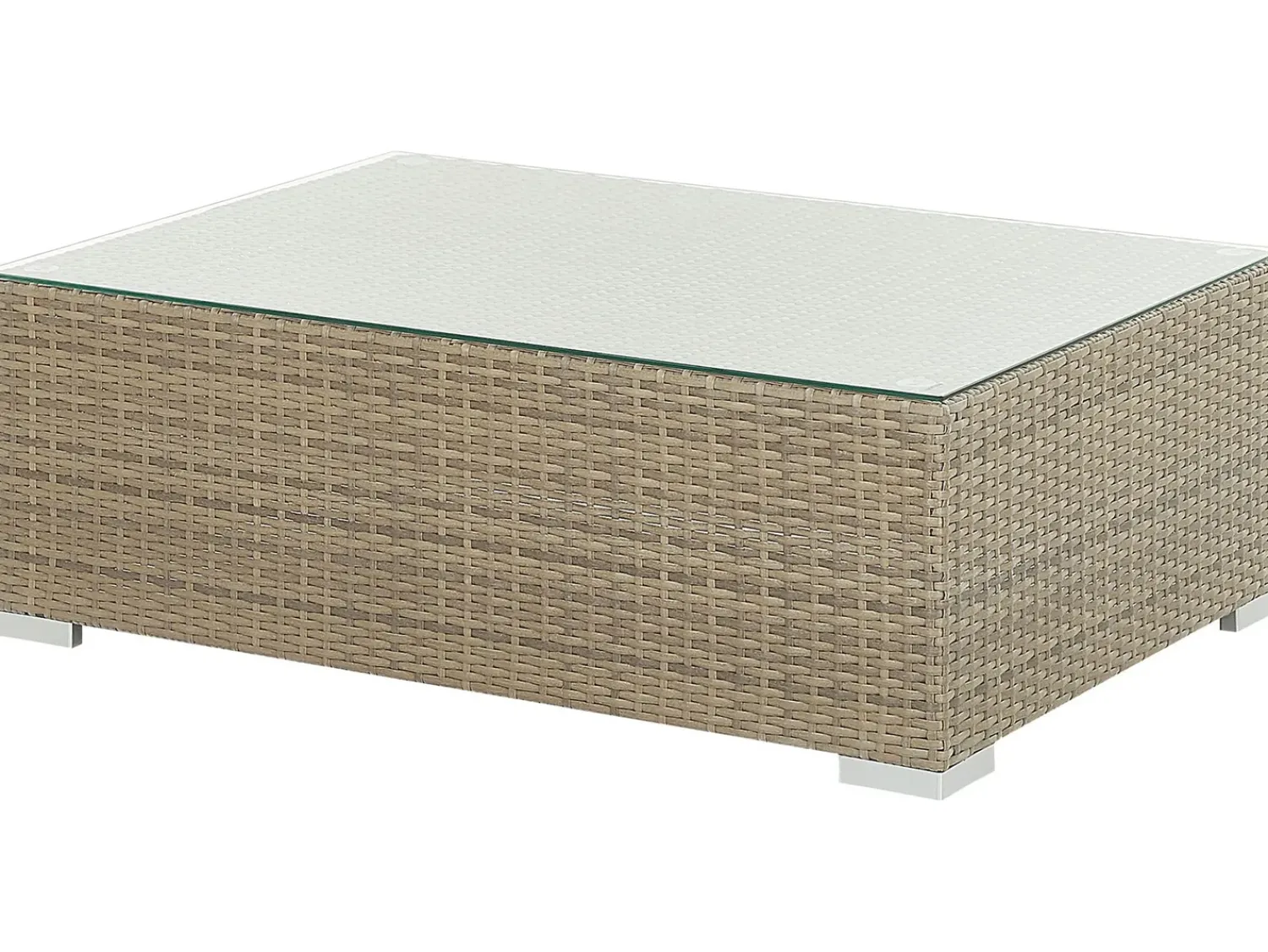 Hot Beliani Set da giardino con tavolo 8 posti MAESTRO Modulare Rattan sintetico (PE) Marrone chiaro Bianco Marrone