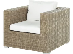 Hot Beliani Set da giardino con tavolo 8 posti MAESTRO Modulare Rattan sintetico (PE) Marrone chiaro Bianco Marrone