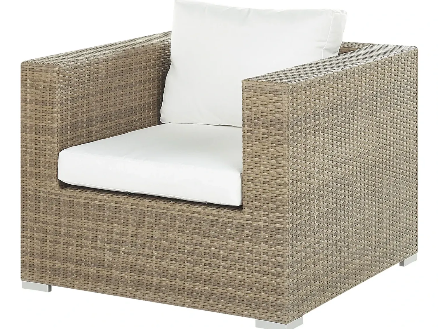 Hot Beliani Set da giardino con tavolo 8 posti MAESTRO Modulare Rattan sintetico (PE) Marrone chiaro Bianco Marrone