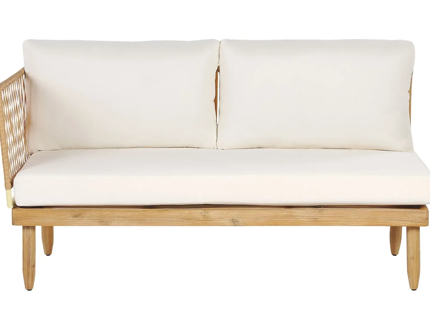 Hot Beliani Set da giardino con tavolo 4 posti CREMONA Legno d'acacia Bianco sporco Bianco Marrone