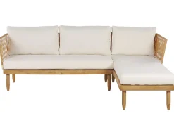 Hot Beliani Set da giardino con tavolo 4 posti CREMONA Legno d'acacia Bianco sporco Bianco Marrone