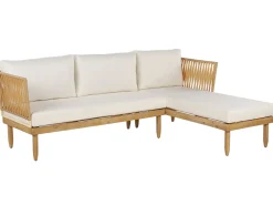 Hot Beliani Set da giardino con tavolo 4 posti CREMONA Legno d'acacia Bianco sporco Bianco Marrone