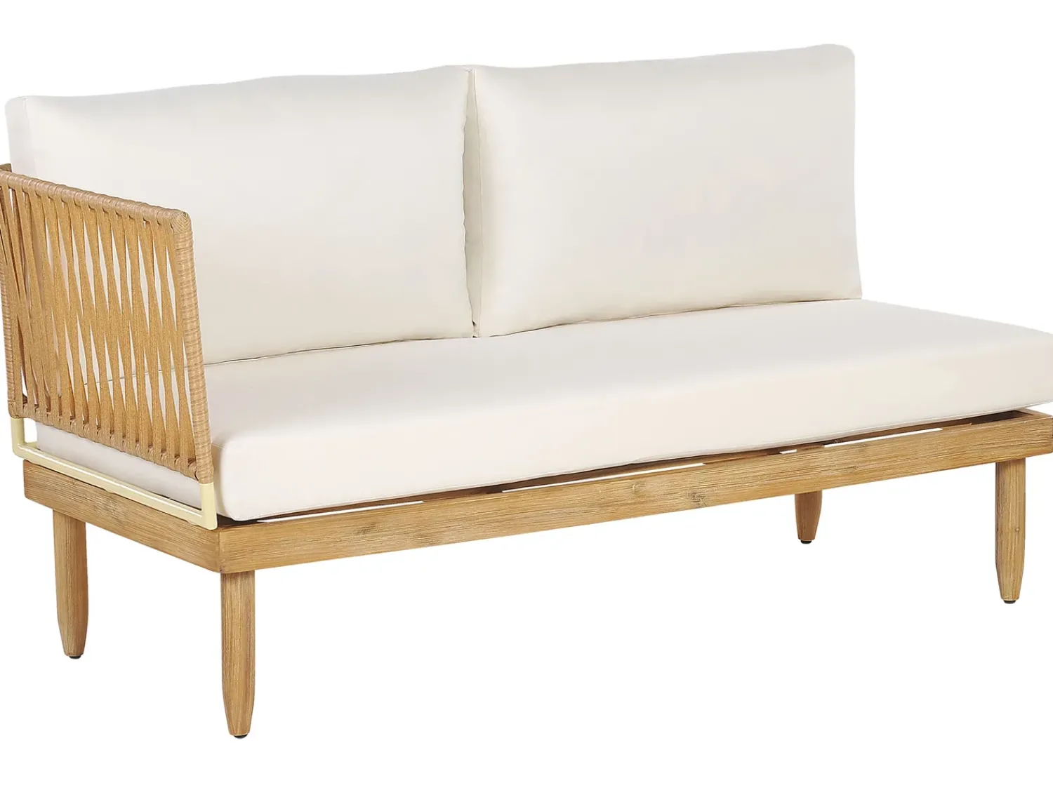 Hot Beliani Set da giardino con tavolo 4 posti CREMONA Legno d'acacia Bianco sporco Bianco Marrone