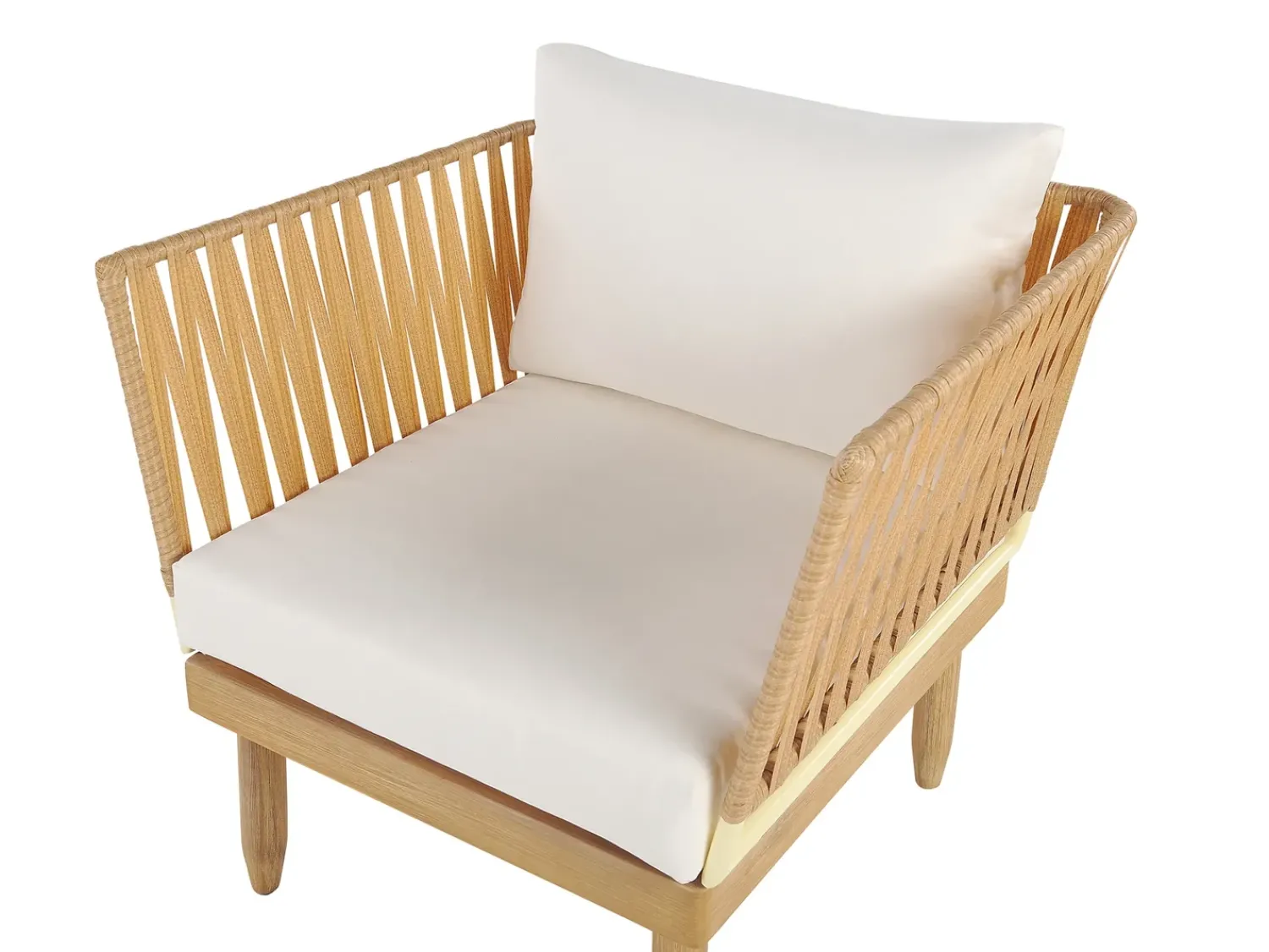 Hot Beliani Set da giardino con tavolo 4 posti CREMONA Legno d'acacia Bianco sporco Bianco Marrone