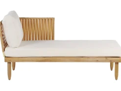 Hot Beliani Set da giardino con tavolo 4 posti CREMONA Legno d'acacia Bianco sporco Bianco Marrone