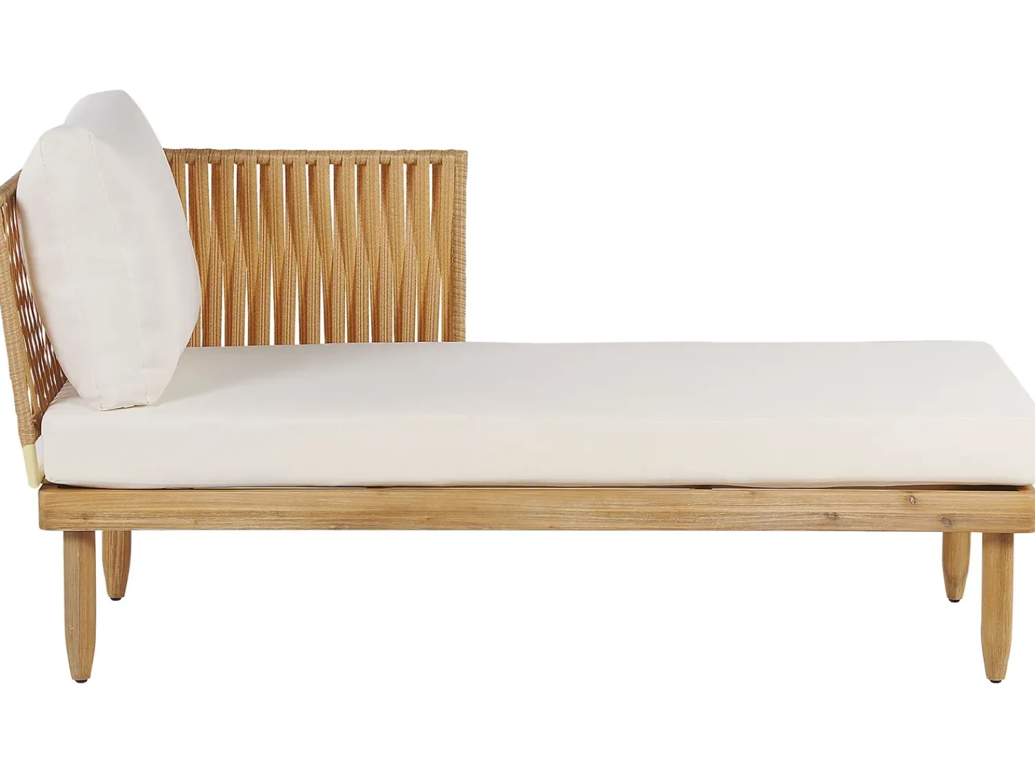 Hot Beliani Set da giardino con tavolo 4 posti CREMONA Legno d'acacia Bianco sporco Bianco Marrone