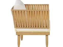 Hot Beliani Set da giardino con tavolo 4 posti CREMONA Legno d'acacia Bianco sporco Bianco Marrone