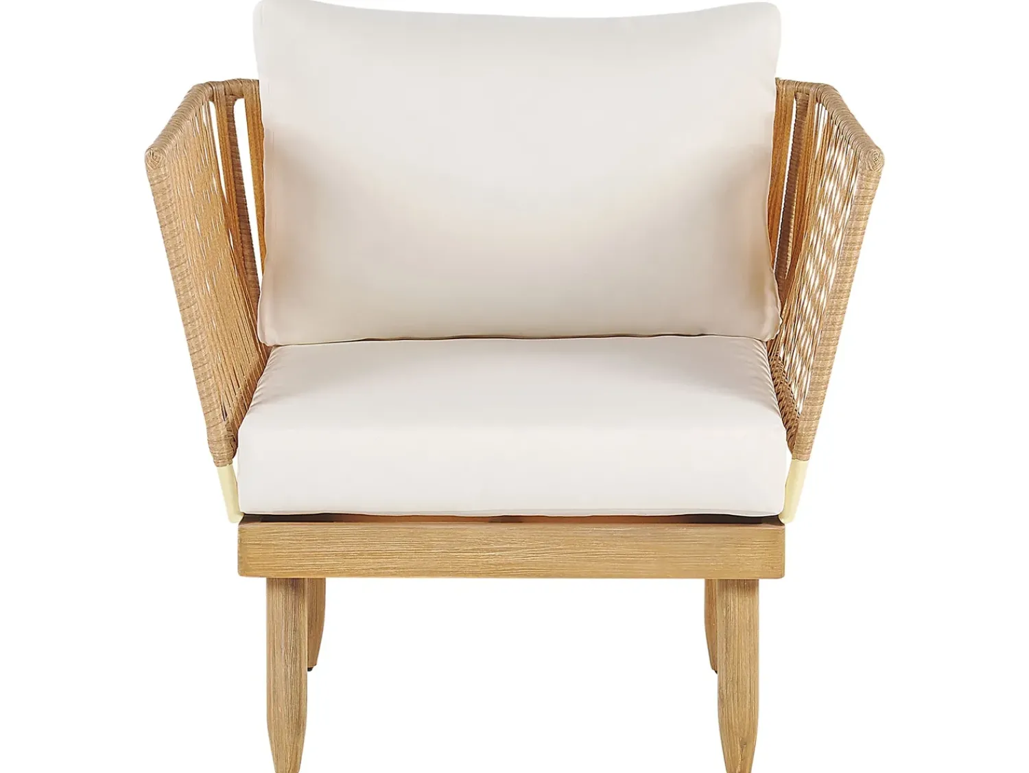 Hot Beliani Set da giardino con tavolo 4 posti CREMONA Legno d'acacia Bianco sporco Bianco Marrone