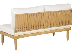 Hot Beliani Set da giardino con tavolo 4 posti CREMONA Legno d'acacia Bianco sporco Bianco Marrone