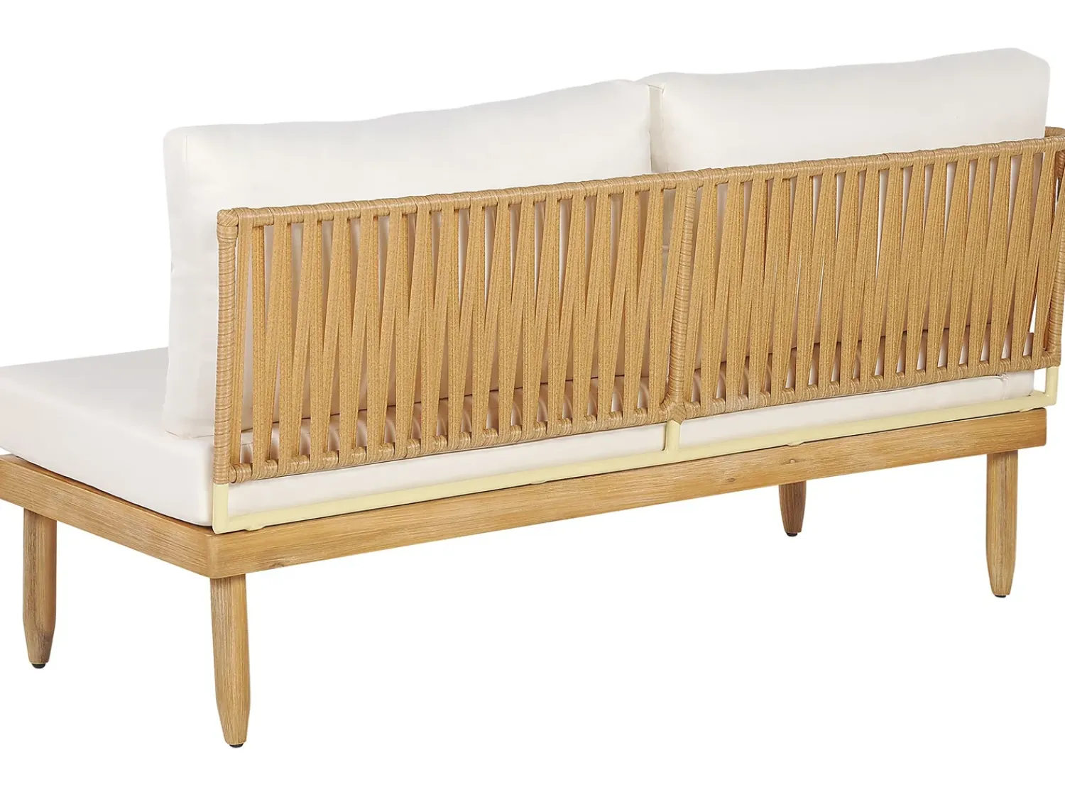 Hot Beliani Set da giardino con tavolo 4 posti CREMONA Legno d'acacia Bianco sporco Bianco Marrone