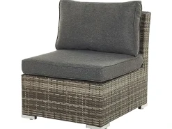 Hot Beliani Set da giardino con tavolo 6 posti CORTE Modulare Rattan sintetico (PE) Marrone scuro Marrone Grigio